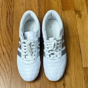 adidas White Sneakers with Gray Three-Stripes